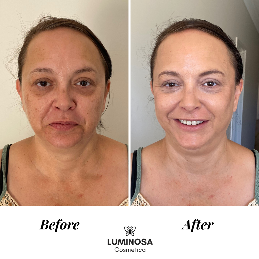 Before and after results with Cream Concealer