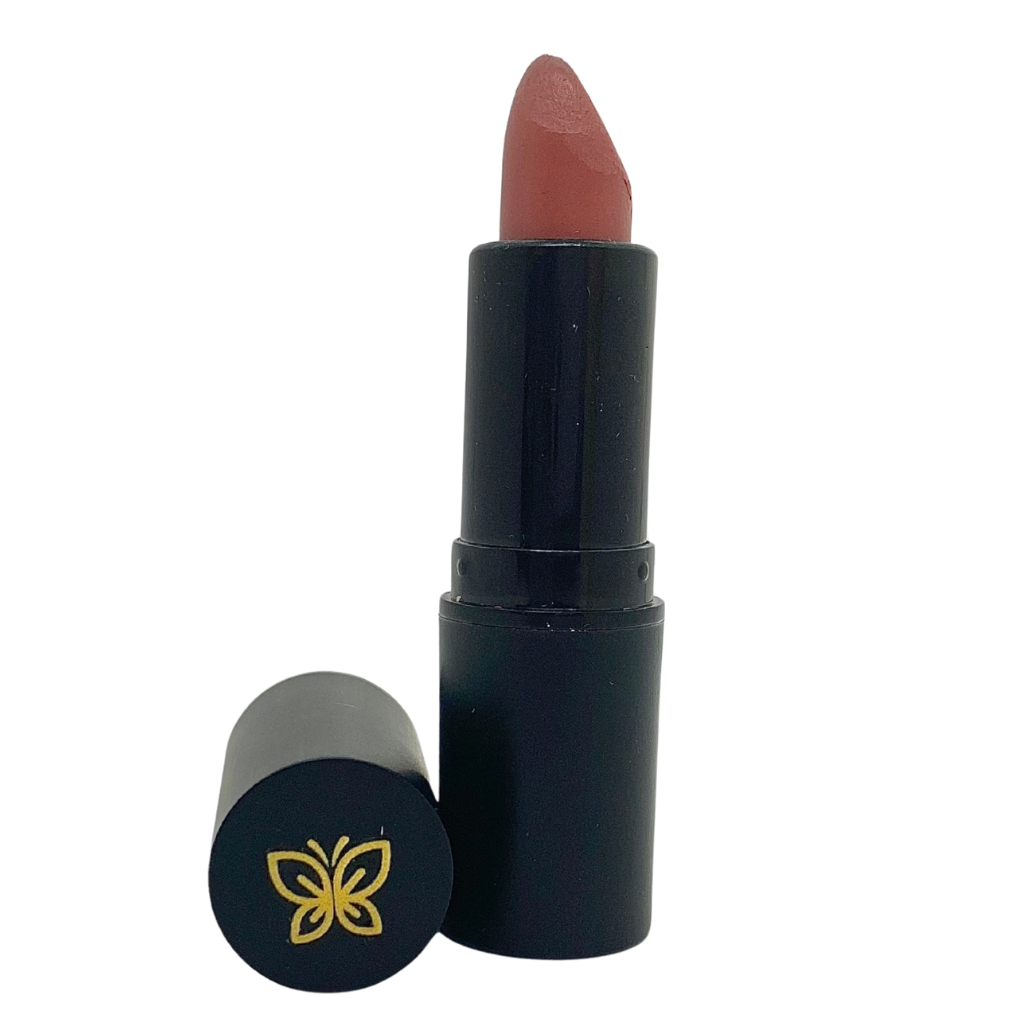 Matte neutral pink lipstick