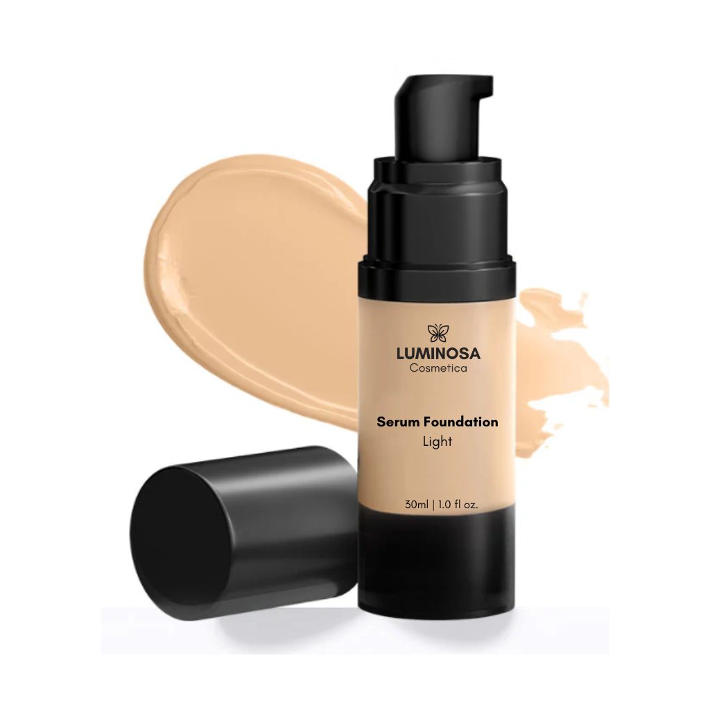 Serum Foundation in shade light with airless pump.