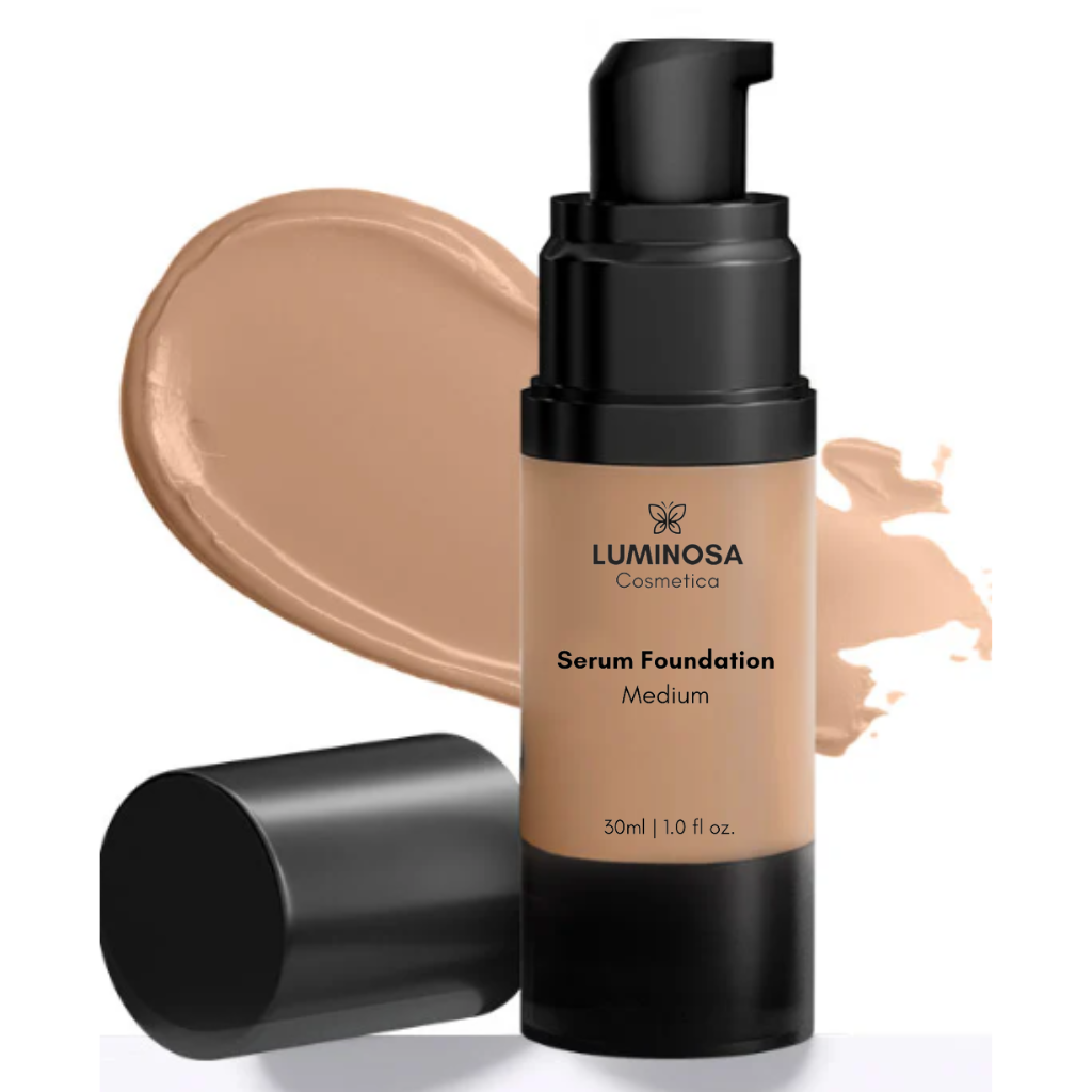 Serum Foundation in shade medium with airless pump.